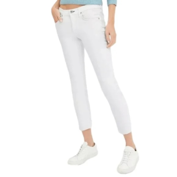 Rag & Bone White Denim Dre Capri Raw Hem Jeans - Picture 1 of 6